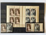 une photo d'une collection de timbres exposée sur un mur