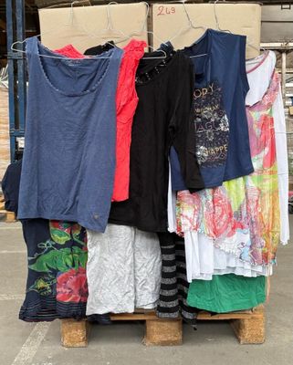 beaucoup de vêtements suspendus à un portant