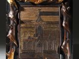 une photo d'une photo d'une église dans un cadre