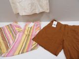 a picture of a pair of pants and a t - shirt on display