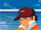 image d'anime représentant un jeune homme portant une casquette de baseball et tenant une batte de baseball