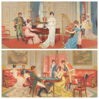 two pictures of a woman playing a game of cards
