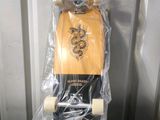 a skateboard that is wrapped in plastic and sitting on a table