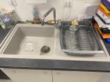 a sink that has a bunch of dishes in it