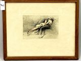 une image représentant le dessin d'une femme allongée sur un canapé