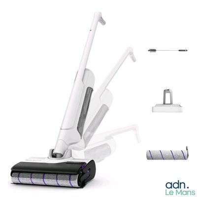 a picture of a vacuum cleaner and a roll of toilet paper