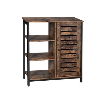 une armoire en bois avec des tiroirs et des étagères au-dessus