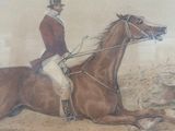 a painting of a man riding a horse on the beach