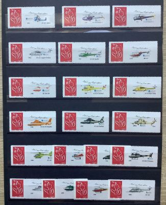 a picture of a display of postage stamps on a wall
