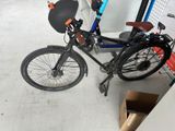 a bicycle that is parked in a garage