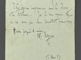 an old piece of paper with a handwritten message on it