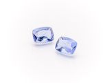 a pair of blue sapphires on a white background