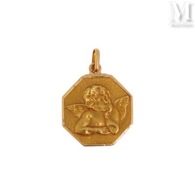 Médaille Médaille en or jaune 18K (750°/°°) figurant un putt…