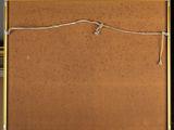 an easel with a piece of wood and a string on it