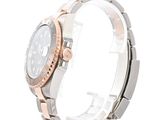 rolex watch with two tone stainless steel bracelet and rose gold bezel