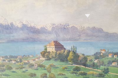 DUBUISSON (XIXè-XXème) Lac de Genève - Clarens - Château de …