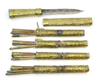 THAILANDE. Ensemble comprenant 4 nécessaires à pique-nique e…