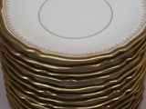 a lot of plates that are stacked on top of each other