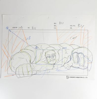 Marvel Comics d'après Jack Kirby Hulk / Bruce Banner Dessin à la mine  - Photo 1