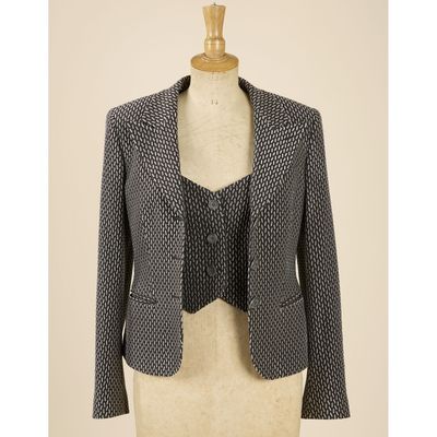 Giorgio ARMANI, Veste blazer et veston assorti en tissu marr…