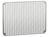 un gros plan d'une grille métallique sur fond blanc