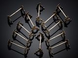 six pieces of metal are arranged in the shape of a snowflake