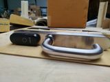 an image of a metal door handle and a box