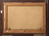 an old picture frame with a piece of paper on top of it