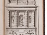 an open book with a drawing of a building on top of it