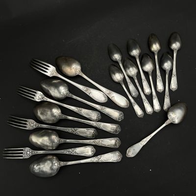 FOURCHETTE Orfèvre BOULENGER Couvert Métal Argenté - 12 - Modèle Suzy - ART DECO