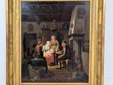 an image of a painting of a family in a living room