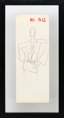 an image of a drawing of a woman sitting on a couch
