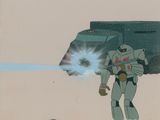 animation animation production cel of a robot with a laser gun