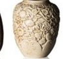 two vases sitting side by side on a white surface