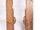 two pieces of wood that have been cut in half