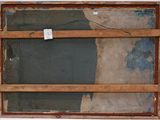 a picture of an old window with some paint on it