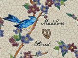 a picture of a blue bird sitting on a branch of a tree