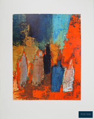 a painting of a group of people standing next to each other