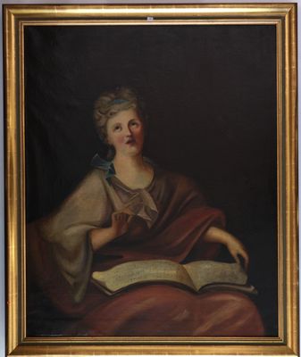 tableau représentant une femme en robe marron en train de lire un livre