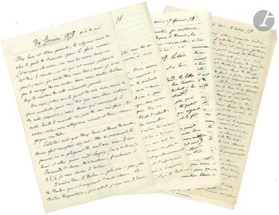 Marius ROUX (1838-1905). 80 L.A.S., souvent complétées par s…