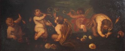une image représentant un tableau où l'on voit un groupe d'anges jouant de la musique