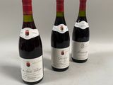 trois bouteilles de vin sont alignées sur une surface blanche