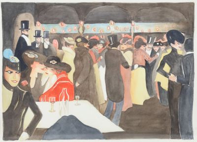 an image of a painting of a crowd of people at a party