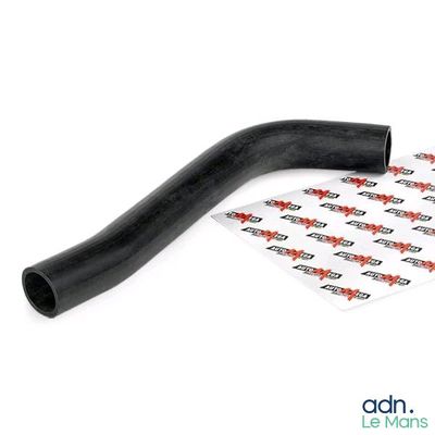a close up of a black hose on a white background