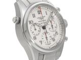 an image of a stainless steel wrist watch with a white dial