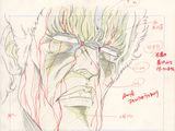 esquisse d'un dessin représentant le visage d'un homme aux yeux fermés