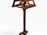 a wooden music stand on a white background with a white background