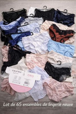 Lot de 65 pièces de lingerie neuve