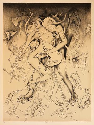une image représentant un dessin d'un homme jouant de la guitare