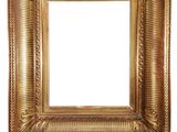 a gold picture frame on a white background